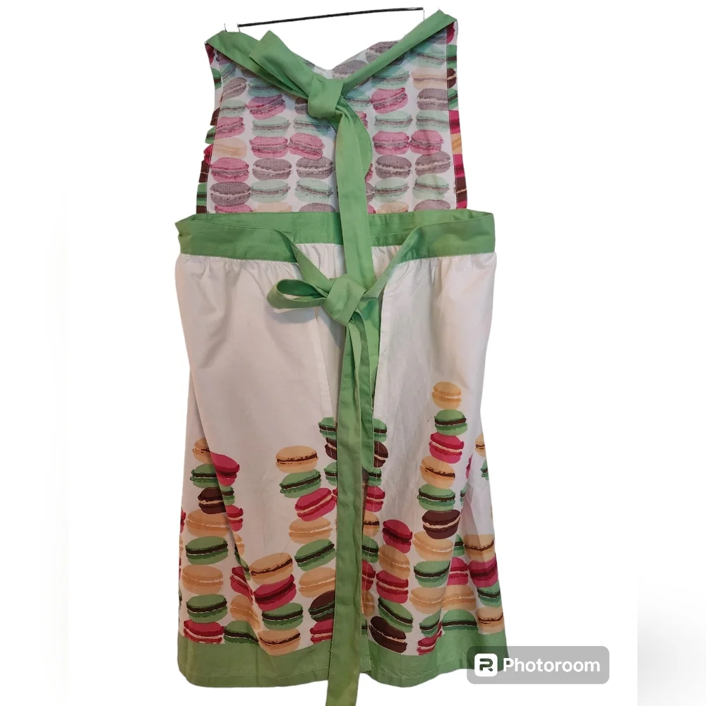 Martha Stewart Green White Print Full Apron